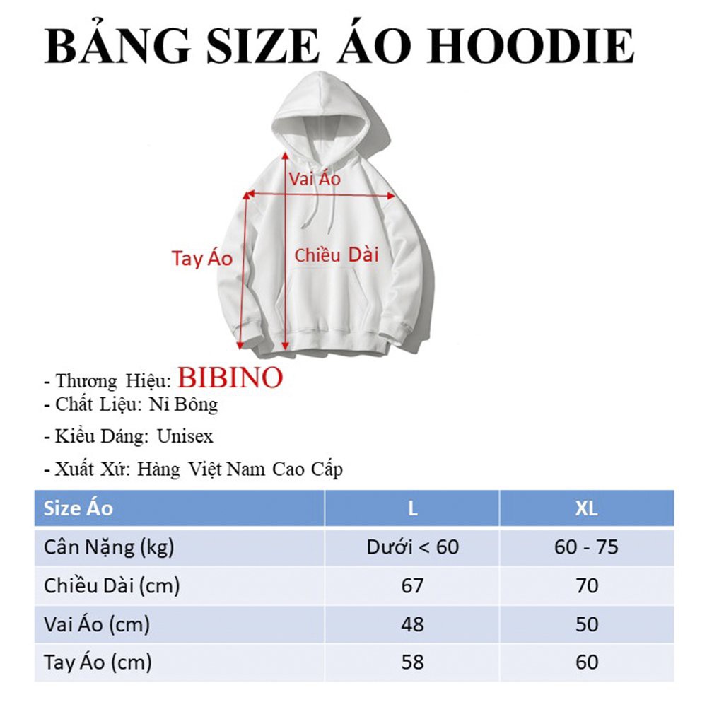 Áo Khoác Hoodie Nỉ Có Mũ Form Rộng BIBINO Nhiều Màu Unisex Nam Nữ Ulzzang