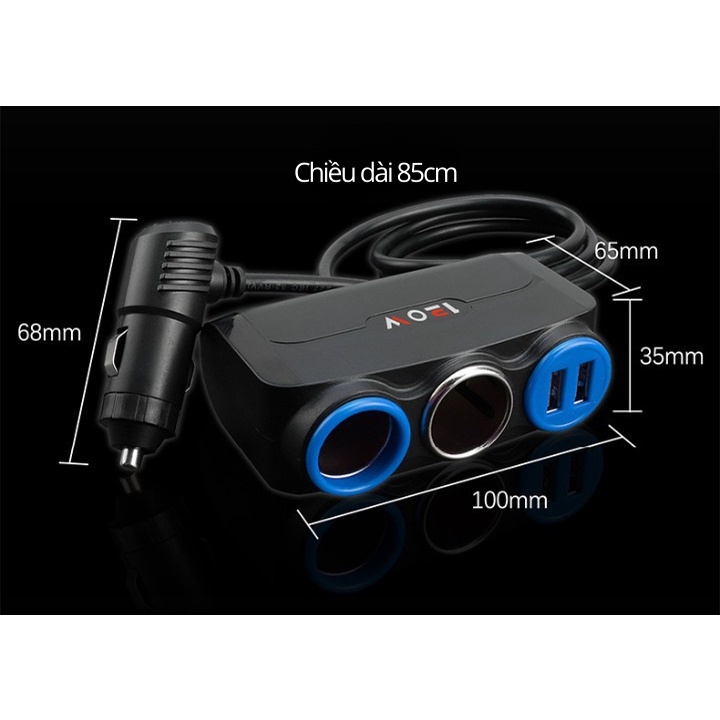 Bộ Chia Tẩu Sạc Ô Tô By-291-12v/24v 2 Cổng Kèm Cổng Usb Kép Tẩu Chia Sạc Ô Tô Trangdiemxe 3