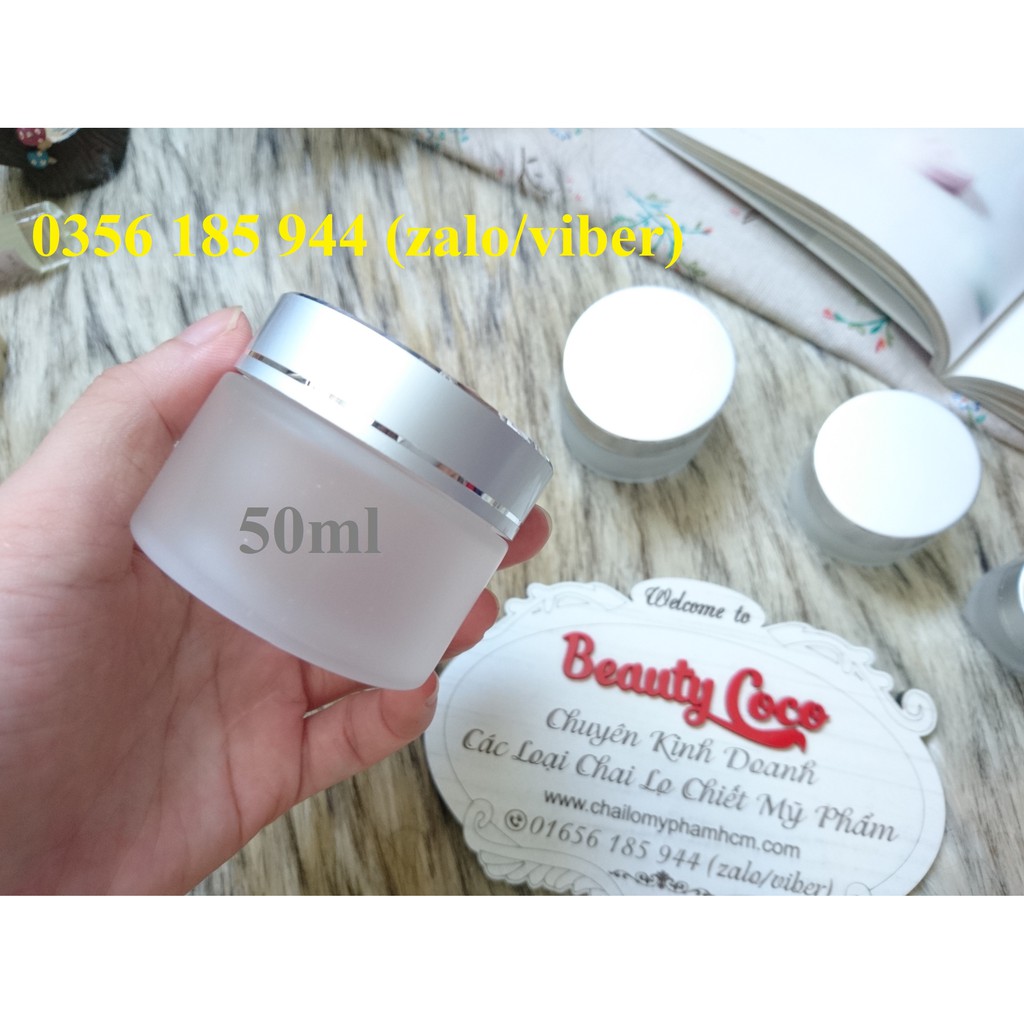 Hũ chiết mỹ phẩm 10g 20g 30g 50g thủy tinh nắp bạc đựng kem giá rẻ