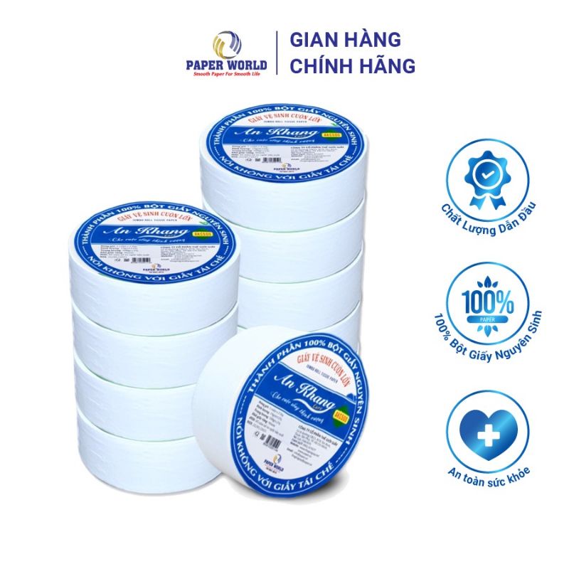 Combo 10 cuộn giấy vệ sinh 500gr, 600gr, 700gr