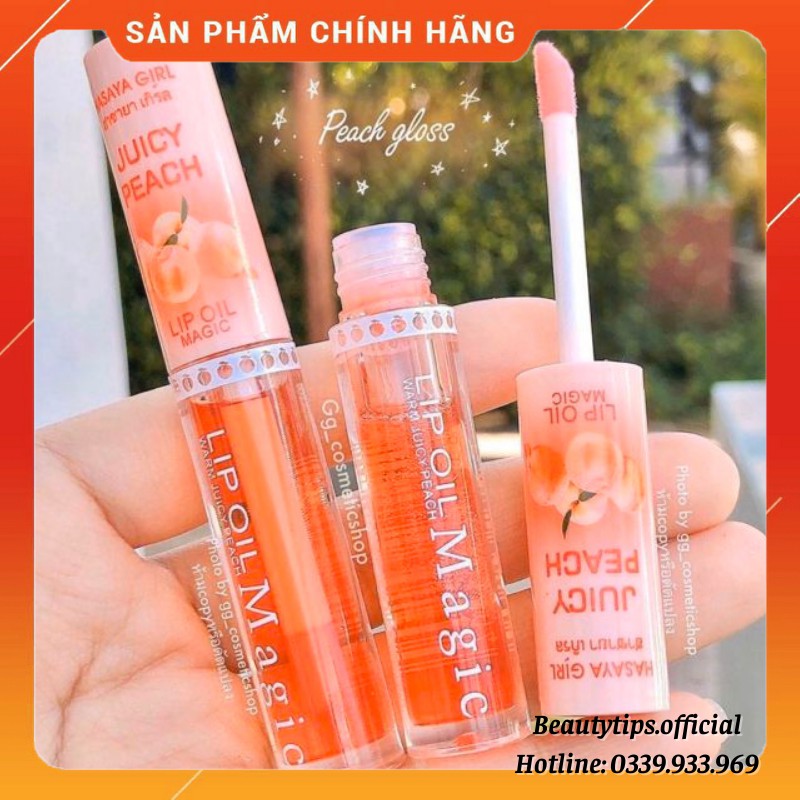 [New] Son Dưỡng Môi Có Màu Trái Đào Lip Oil Magic Hasaya Girl Môi Căng Mọng