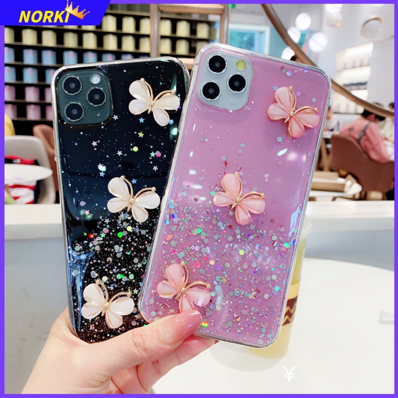 Ốp Điện Thoại Mềm Trong Suốt Chống Sốc Hình Bướm 3D Cho Samsung Galaxy A73 A72 A53 A52 A52S A42 A33 A32 A23 A22 A12 M12