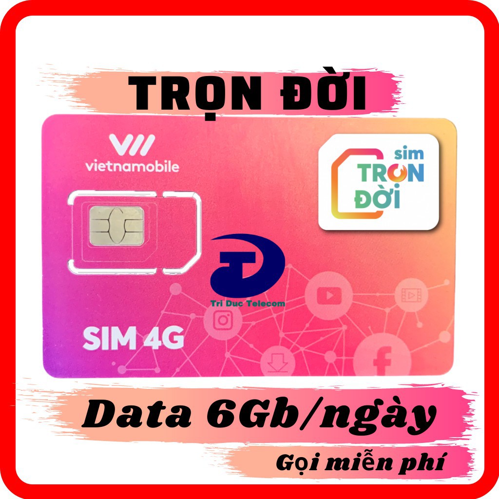 [G01] Thánh Sim 4G Vietnamobile Siêu Thánh Up & Trọn Đời Có 6Gb/Ngày - Gọi Miễn Phí - Không Giới Hạn Dung Lượng-Giá Siêu