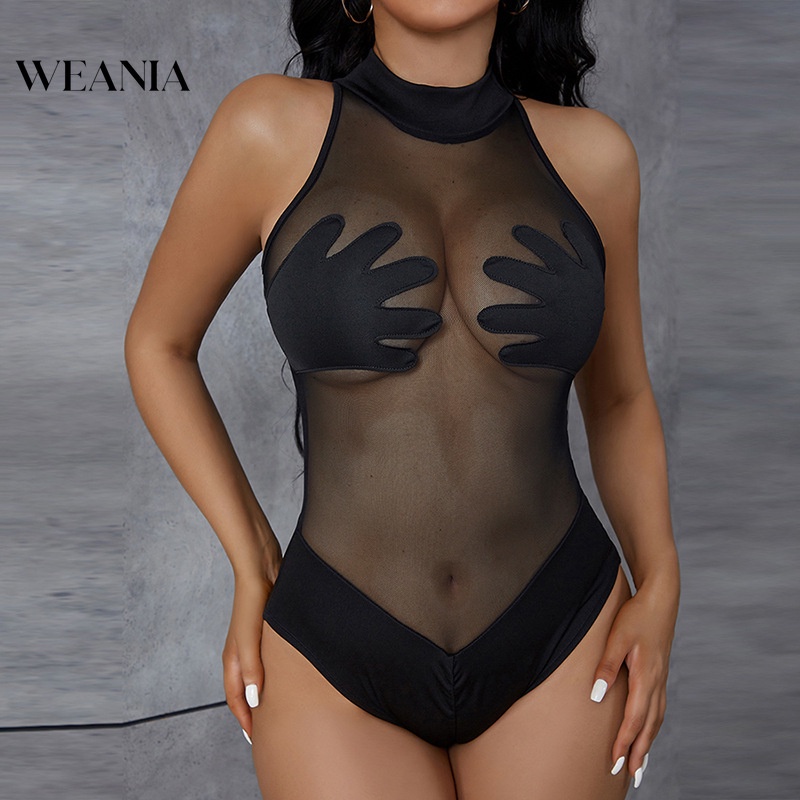 Bộ Bodysuit Lưới Xuyên Thấu Gợi Cảm