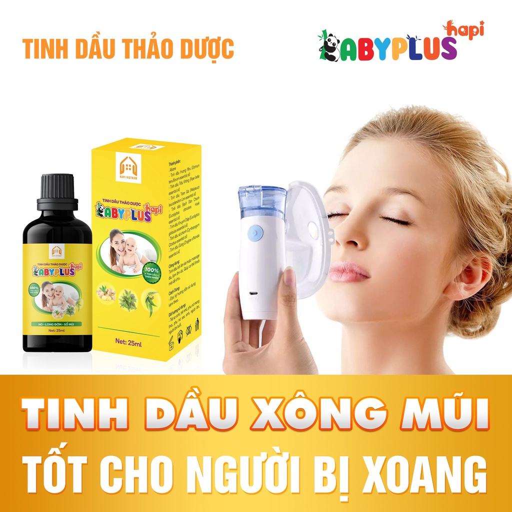 Tinh Dầu Thảo Dược Babyplus Hapi, Sạch Long Đờm, Hết Ho, Sổ Mũi