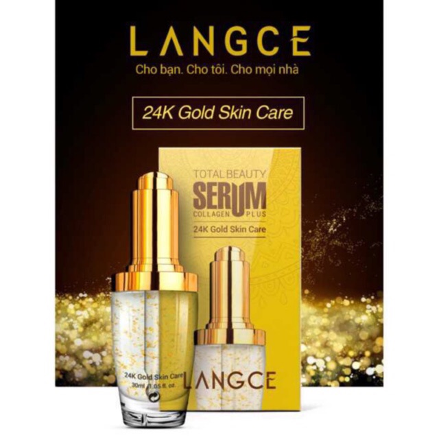 SERUM COLLAGEN+ ĐẸP DA DƯỠNG TRẮNG GIỮ ẨM VÀNG 24K GOLD SKIN CARE LANGCE