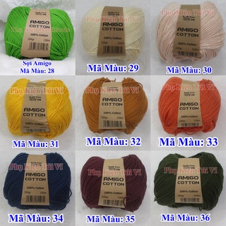 Sợi Amigo 100% Cotton 56k/1c (Màu 1- 36)