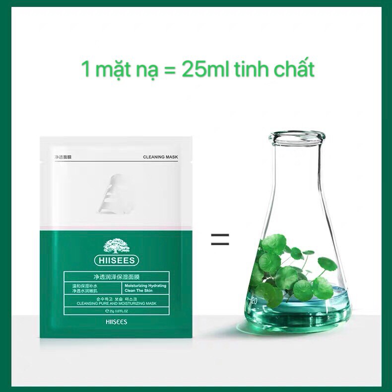 Mặt nạ rau má HIISEES cấp nước phục hồi da giảm thiểu mụn se lỗ chân lông Cleansing Mask HIIS05