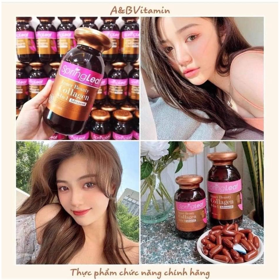 Viên uống COLLAGEN SpringLeaf Inner Beauty Collagen 6 trong 1 90 viên hàng Úc [Date 2025]