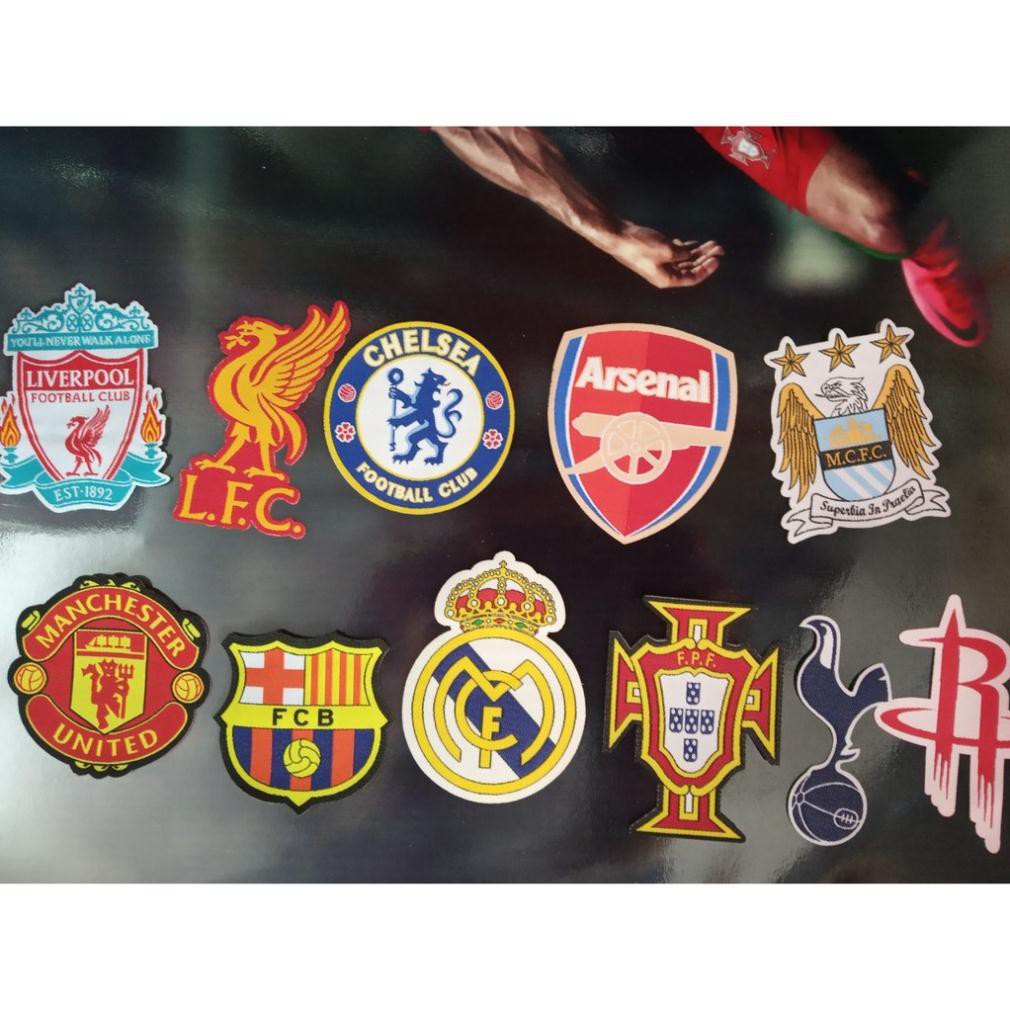 Logo rời bằng vải M.U, chelsea, arsenal, liverpool, barcelona, Real Barca ủi lên quần áo