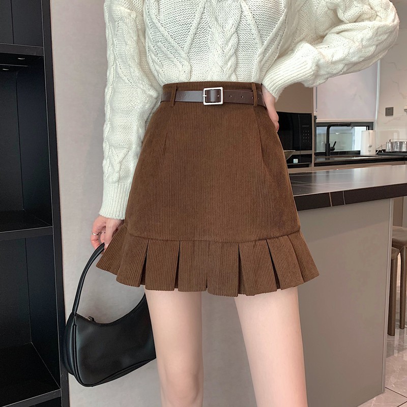 Chân váy ngắn kiểu đuôi cá xếp ly chất nhung tăm siêu xinh - Sogeum.store | BigBuy360 - bigbuy360.vn
