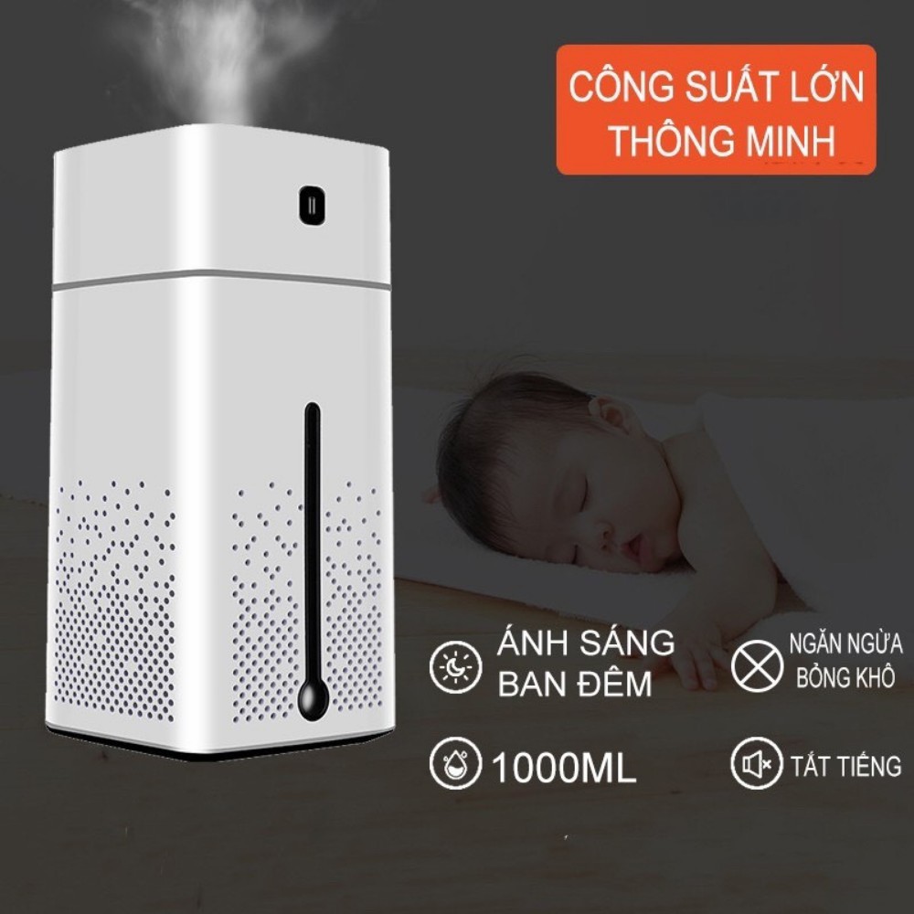 Máy phun sương , máy xông tinh dầu tạo ẩm không khí khuếch tán mùi thơm phòng TIME HOME