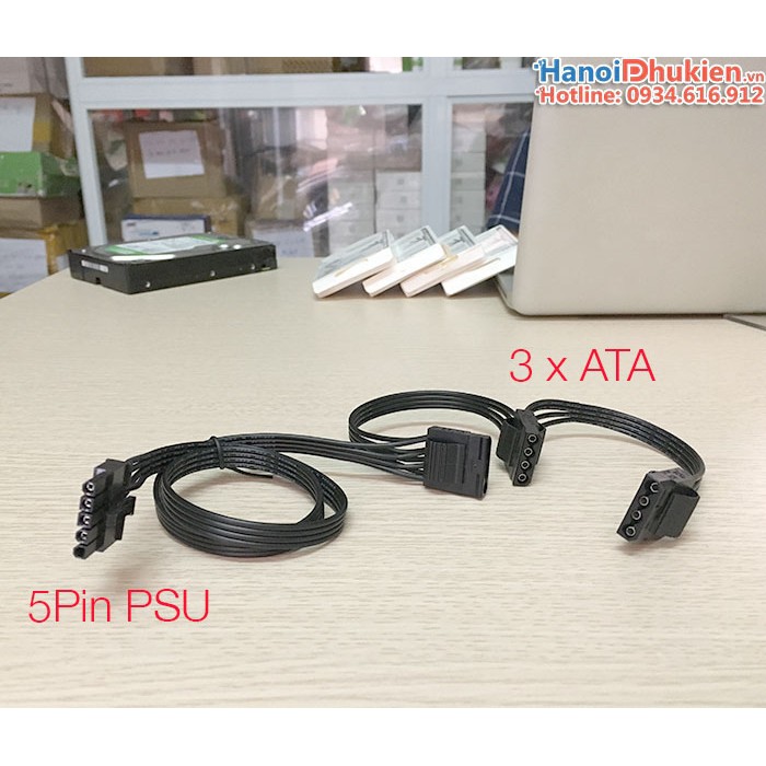 Cáp nối nguồn 5Pin PSU Modular sang 3 chân ATA/IDE cấp nguồn ổ cứng HDD, ODD