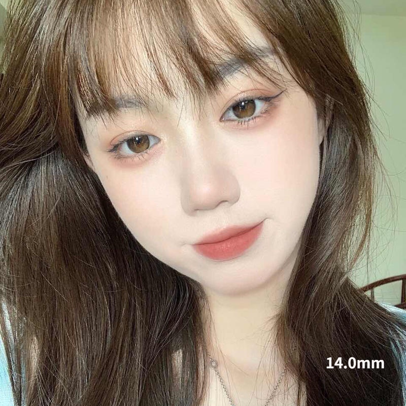 O2Girl lens cửa hàng kỳ hạm 2 miếng kính áp tròng màu đen đường kính nhỏ (0.00-8.00) tự nhiên năm ném nữ 14.0mm tiếp xúc cận thị sinh viên không phải Nhật ném trang điểm mỹ phẩm sản phẩm lens cận