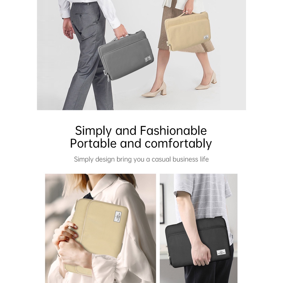 Bao đựng máy tính xách tay WiWU Ora cho Macbook Air 13,6 M2 2022 Vỏ đựng máy tính xách tay chống nước chống sốc cho Macbook Pro 13 M1 M2 Túi máy tính xách tay nhiều túi cho Macbook Pro Air 16 inch