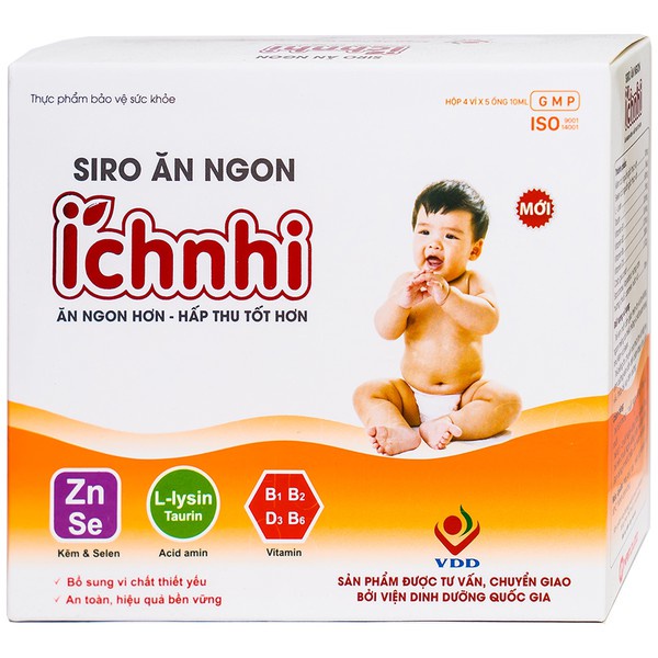 Siro ăn ngon Ích Nhi giúp bé tăng cân, tiêu hóa tốt, tăng đề kháng, hết bón chai 100ml,hộp 20 ống