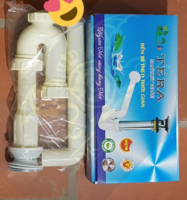 Xi phông chậu rửa mặt , bộ xả lavabo , cho chậu treo tường , chống hôi ( đầu lốc đuôi nhựa )