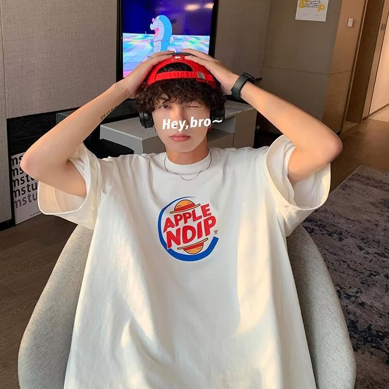 Áo Thun Tay Ngắn Dáng Rộng In Chữ Đơn Giản Thời Trang Mùa Hè Cho Nam Size M-3xl