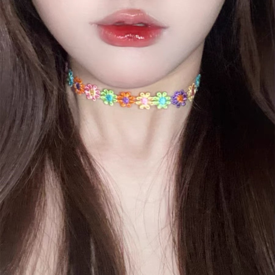 Vòng Cổ Choker Ren Hoa Thủ Công Thời Trang Xuân Hè Hàn Quốc Cho Nữ