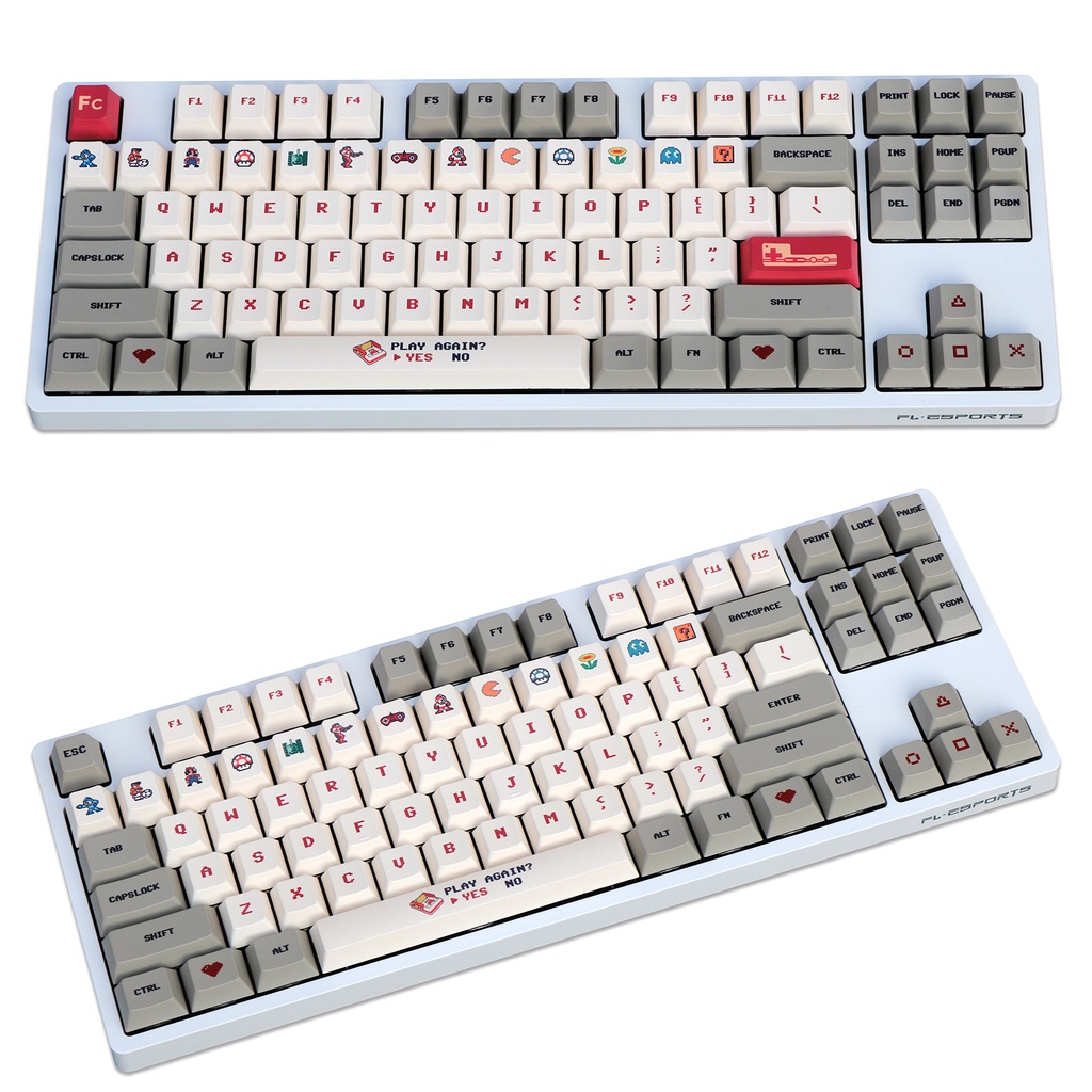 Bộ keycap PBT nút bàn phím cơ, Game Boy, Milk Cover in Dyesub - Cherry Profile phù hợp nhiều layout phổ biến