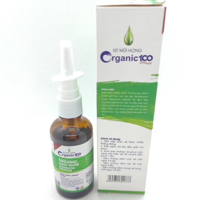 Xịt Mũi Họng Thảo Dược Organic NASAL SPRAY, THROAT MOUTH Organic 100