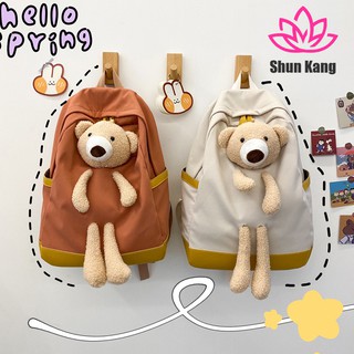 Shun Kang Nhật Bản và Hàn Quốc phong cách dễ thương sang trọng búp bê gấu túi đi học nữ ba lô