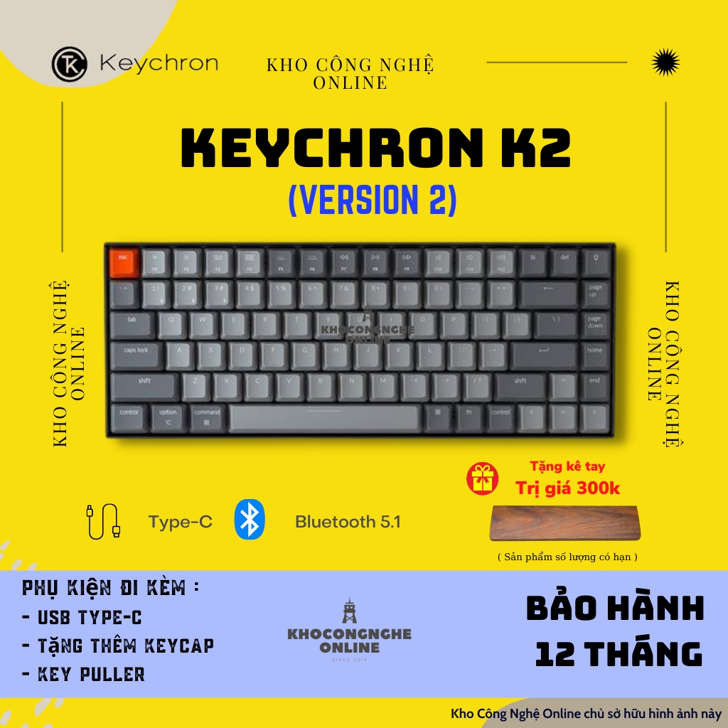 Keychron K2 - Bàn phím cơ Keychron K2 bản nhôm phiên bản mới nhất (version 2)