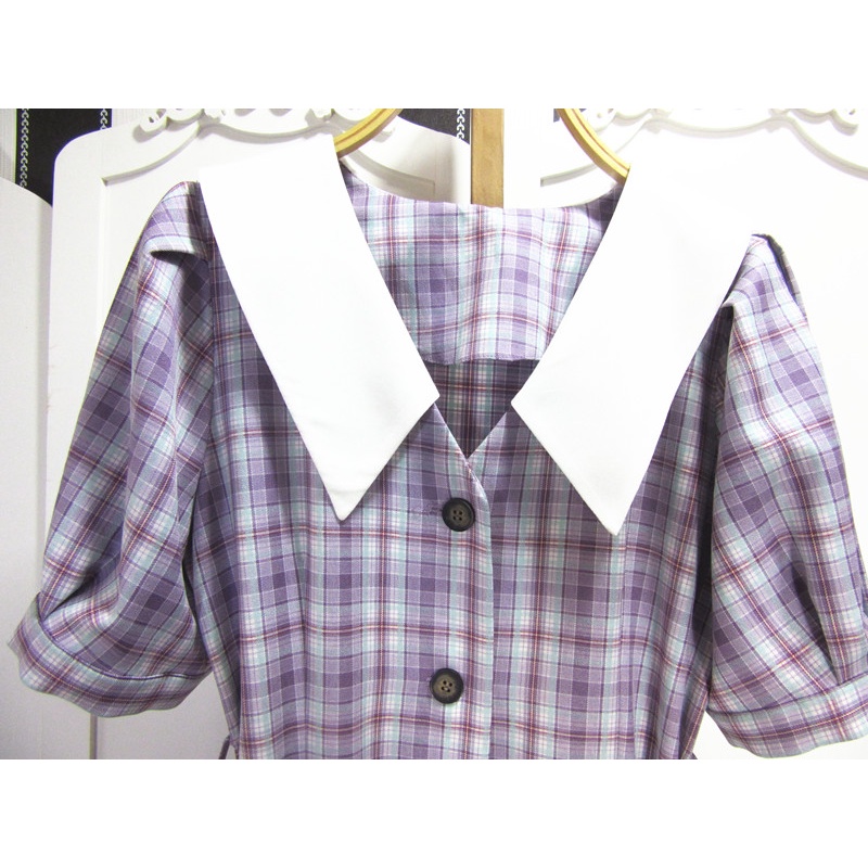 Váy Peace Bird kẻ tím