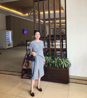 Váy caro vạt chéo