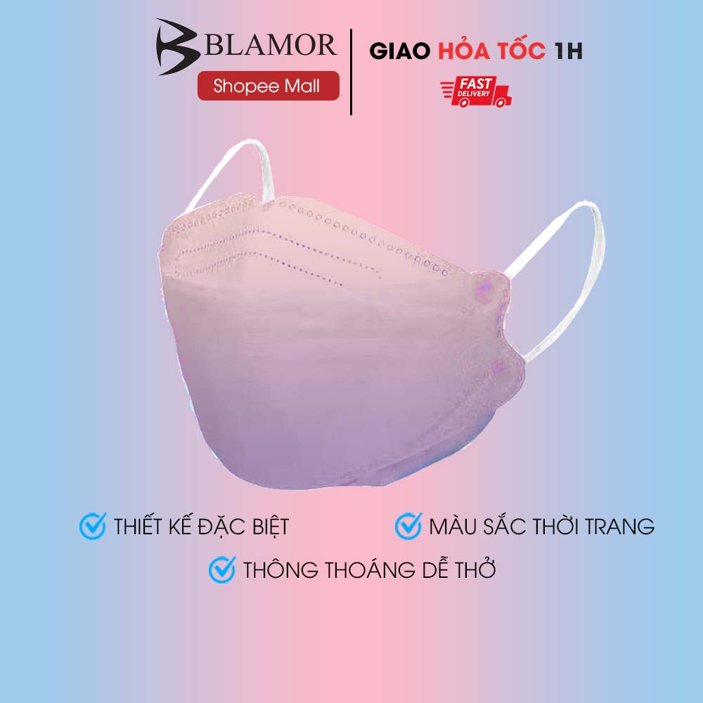 Khẩu trang màu kf94 Blamor thời trang thiết kế Hàn Quốc 3d 4 lớp thông thoáng dễ thở OMBRE 4