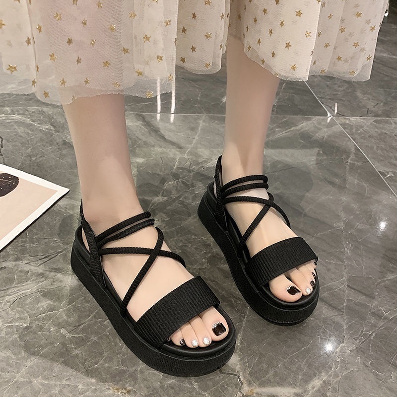 Hàng Mới Về Mới Giày Sandal Đế Dày Phong Cách Roman Mới Cho Nữ