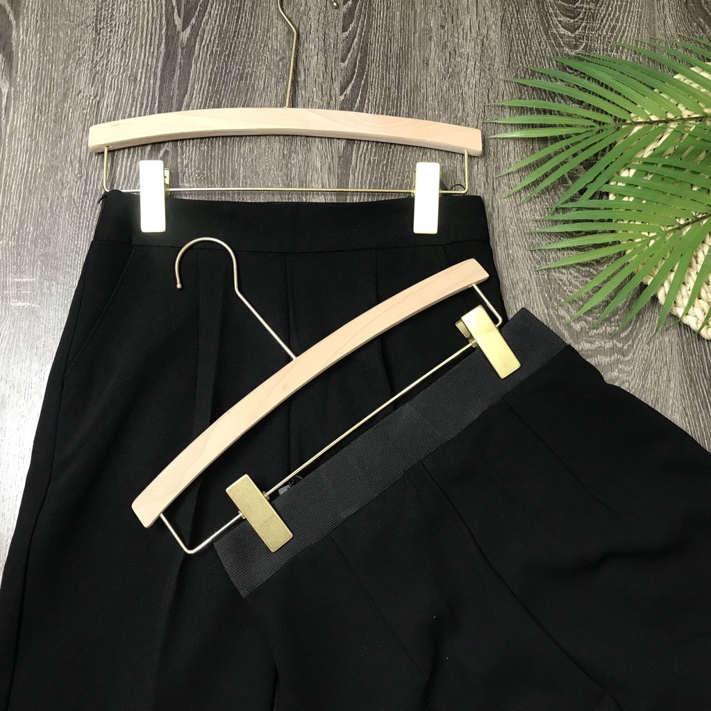 Quần baggy nữ cạp chun sau công sở cạp cao lưng cao Homieyl cao cấp, quần baggy nữ lưng cao đen đi học đi làm
