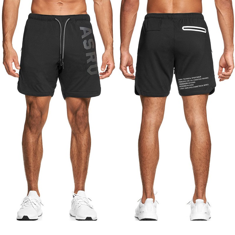 ASRV Men's Quick-drying Sports Shorts Jogging Shorts Beach Pants Camo shorts Zipper Pocket