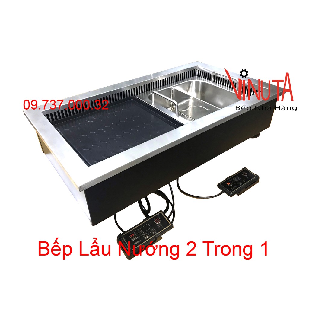 Bếp lẩu nướng 2 trong 1, Nồi lẩu nướng điện đa năng 2 trong 1 tại bàn