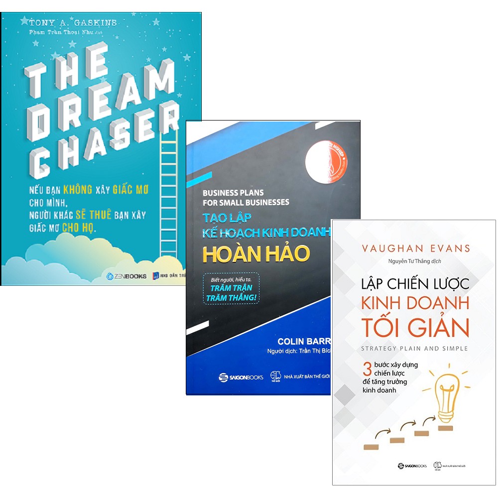 Sách - Combo: The Dream Chaser + Lập Chiến Lược Kinh Doanh Tối Giản + Tạo Lập Kế Hoạch Kinh Doanh Hoàn Hảo