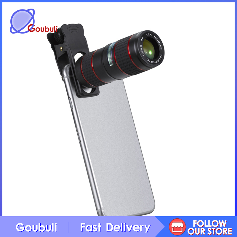 [Goubuli]12x Optical  Lens Telescope Telephoto +Clip for Mobile Cell Phone Camera