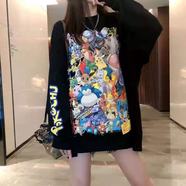 Áo thun nữ Oversized tay ngắn in hình hoạt hình dễ thương