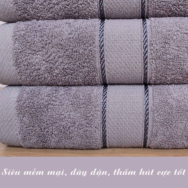 khăn tắm gội khăn bông cotton 100% siêu dày cao cấp thấm hút mền mịn  VIVA KT01