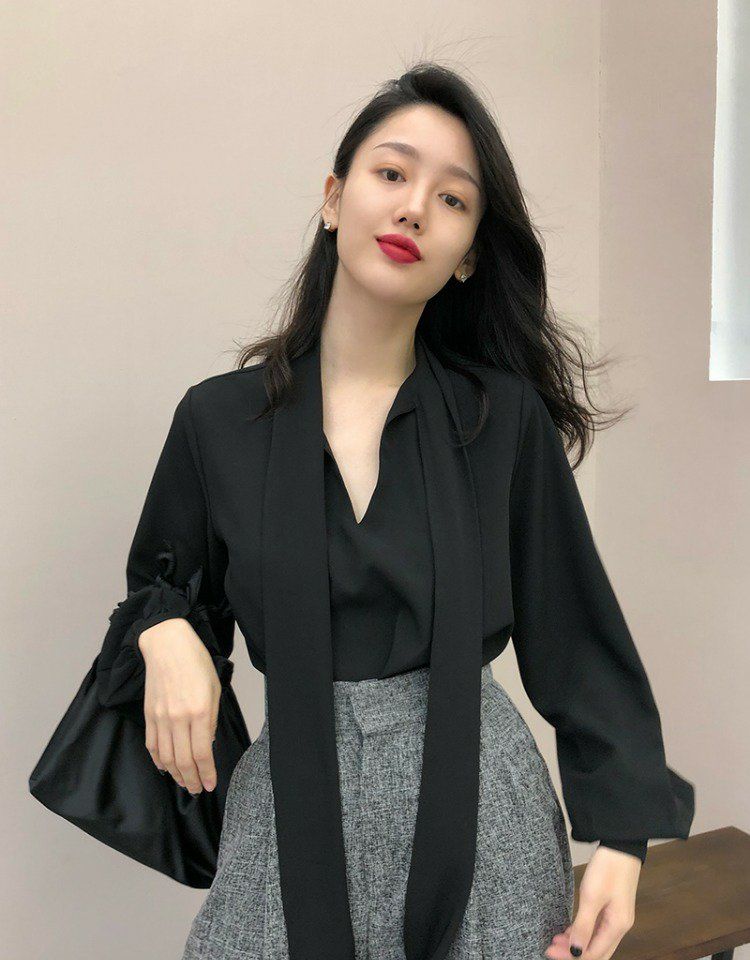 Korean Style Retro Wide Long Sleeve Shirt