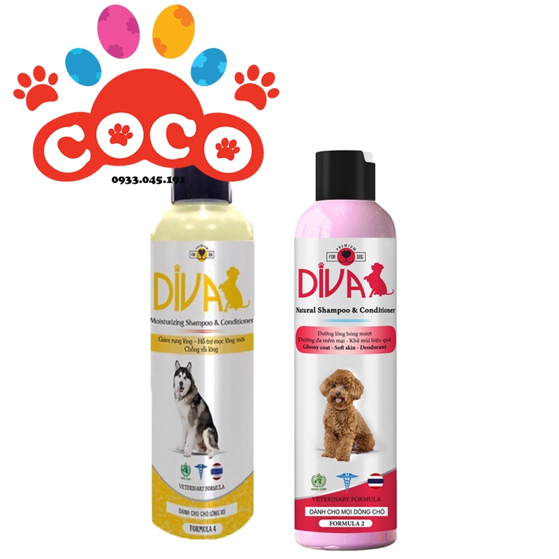 SỮA TẮM DIVA - KHỬ MÙI HIỆU QUẢ CHO CHÓ 260ML &amp; 400ML