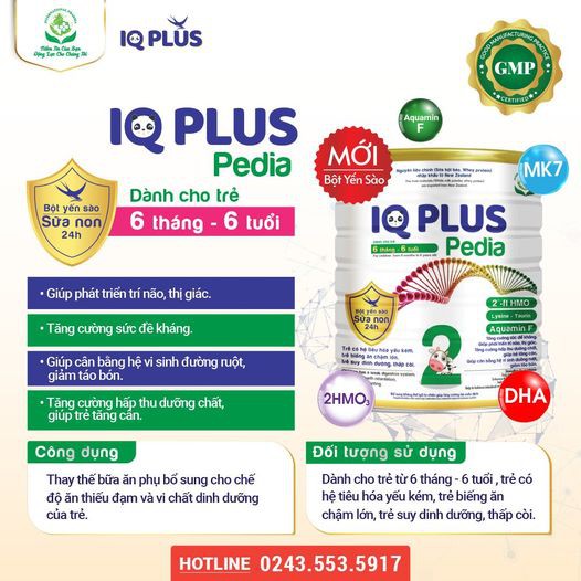 [HÀNG CHUẨN]Sữa IQ Plus Pedia 400g,CẢI THIỆN KHẢ NĂNG HẤP THU DƯỠNG CHẤT,PHÁT TRIỂN THỂ CHẤT VÀ TRÍ NÃO