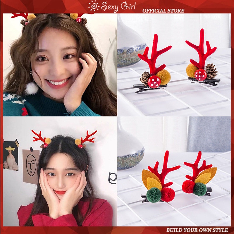 Kẹp Tóc Hình Sừng Hươu Hoạt Hình Dễ Thương Xinh Xắn Dành Cho Bé Gái