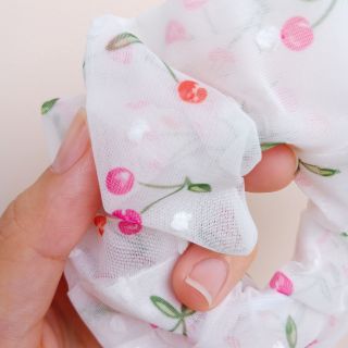 (Hình thật) Cột tóc buộc tóc Cherry Scrunchies