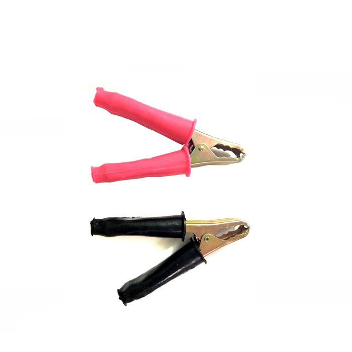 Kẹp cá sấu, kẹp bình 8cm ( 1 cặp đỏ đen )