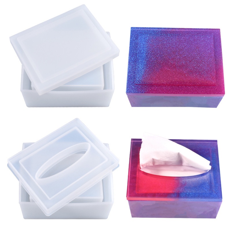 Khuôn silicone làm hộp đựng khăn giấy bằng epoxy resin