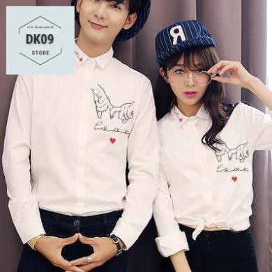 Áo Sơ Mi Dài Tay Cặp Đôi Nam- Nữ Đan Tay | BigBuy360 - bigbuy360.vn