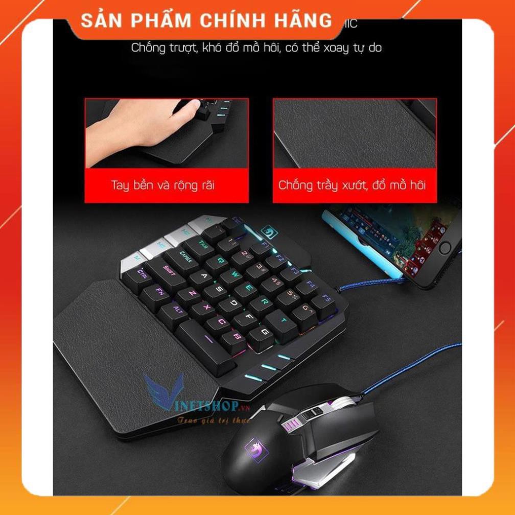 Xả Kho-  Bàn phím cơ 1 tay Technology K109 LED RGB swith blue chuyên game Pubg -DC3708