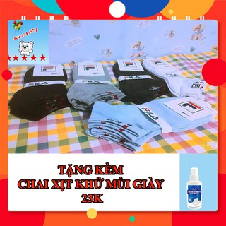 Combo 5 đôi vớ FILA cổ ngắn tặng kèm chai xịt khử mùi giày