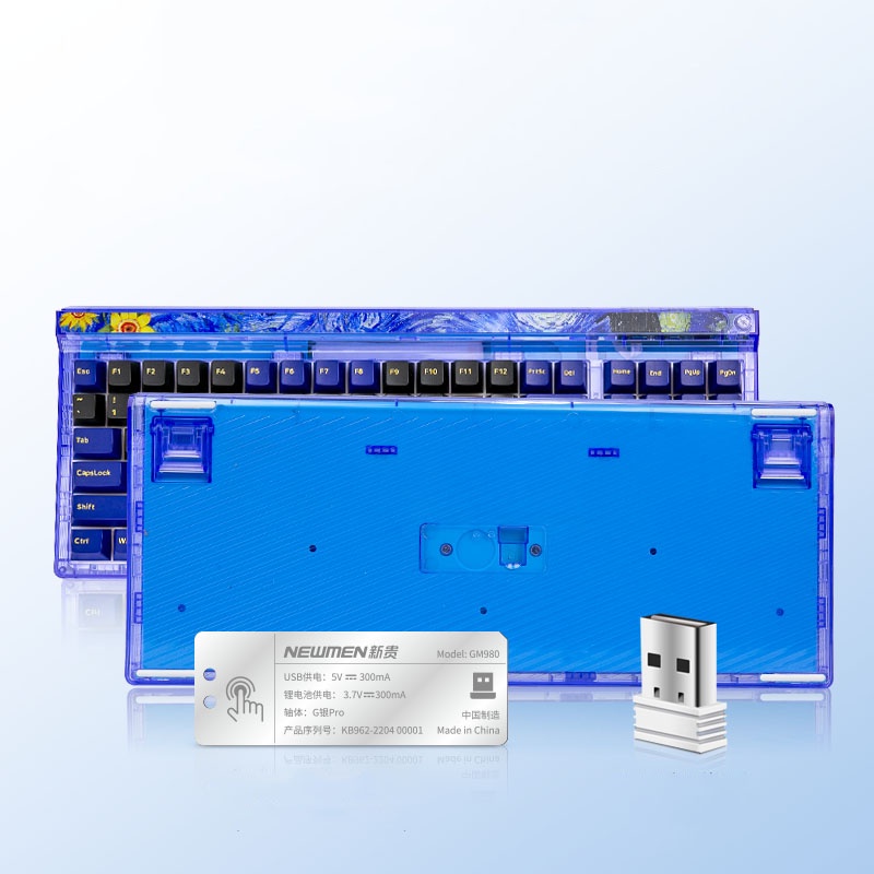 Bàn phím cơ không dây Newmen GM980 Starry Gasket I Layout 100 I Wireless I Bluetooth I USB Type C