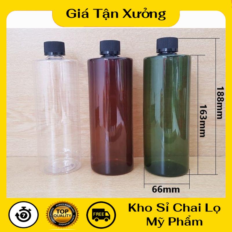 Chai nhựa pet Nắp vặn đen 500ml đựng mỹ phẩm, trà sữa, mật ong, nước trái cây , phụ kiện du lịch